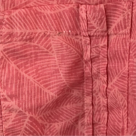 Mountain Warehouse Button Down Summer Shirt size 12, Coral Leaf Print Cotton - Picture 8 of 13